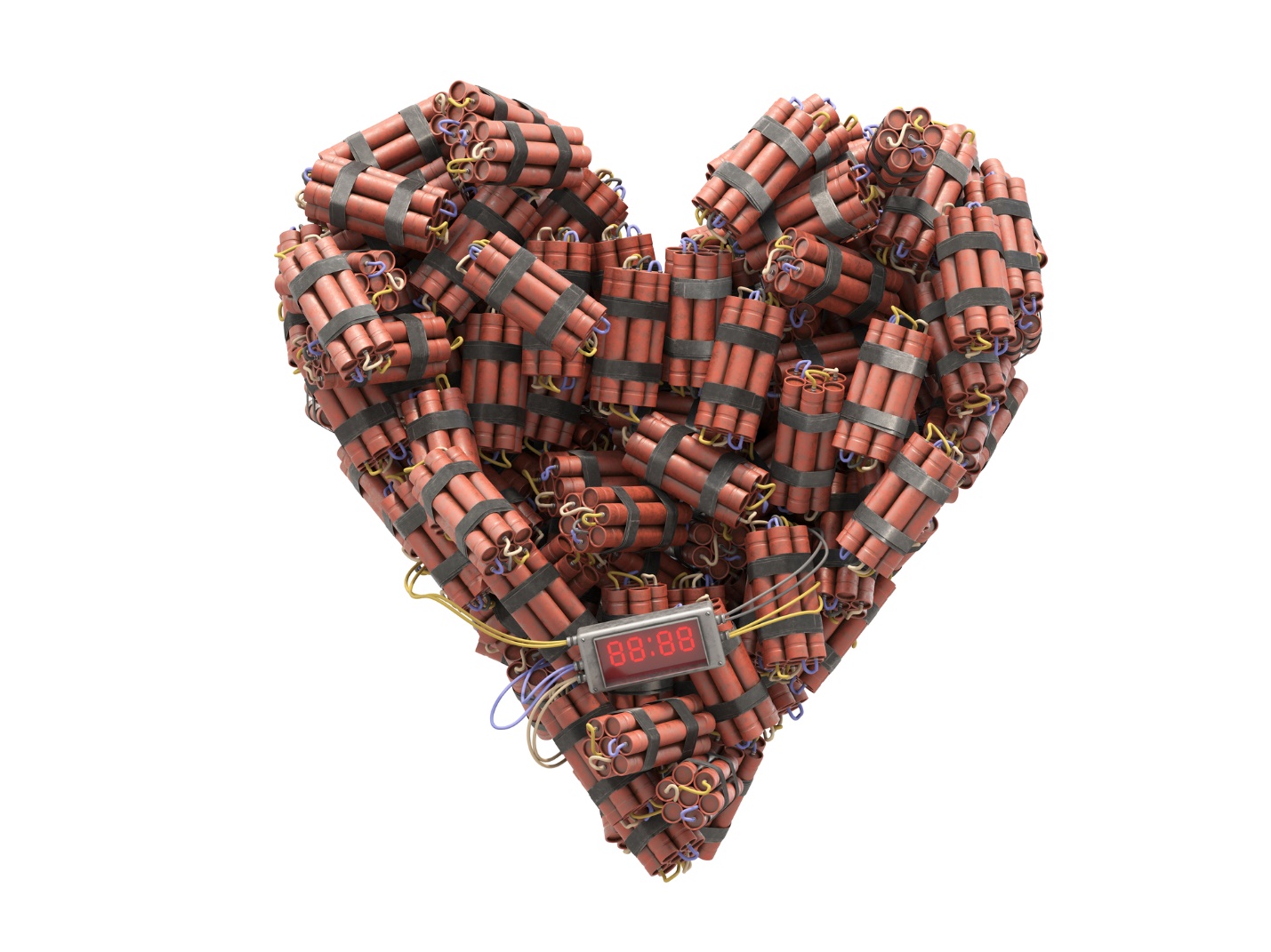 A heart shaped object made of dynamite

Description automatically generated with low confidence