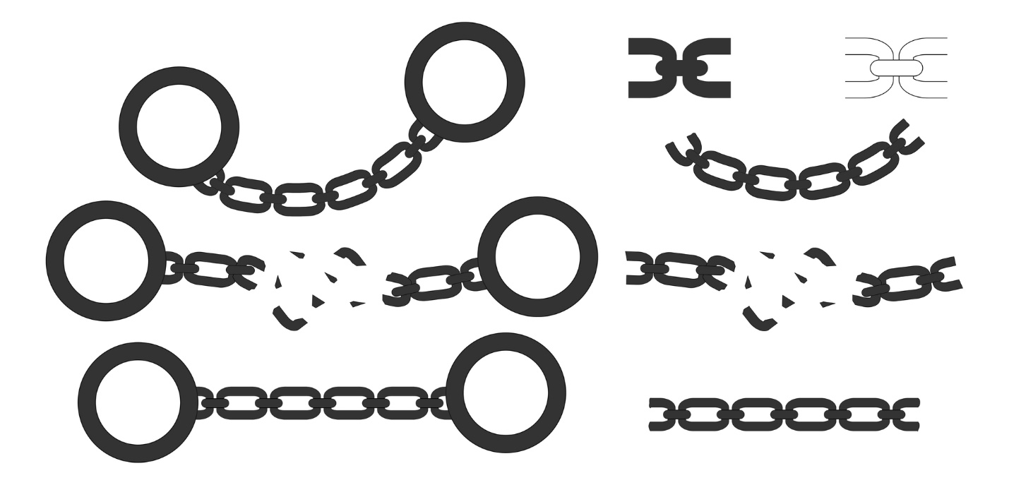 A black chain with different links

Description automatically generated with medium confidence