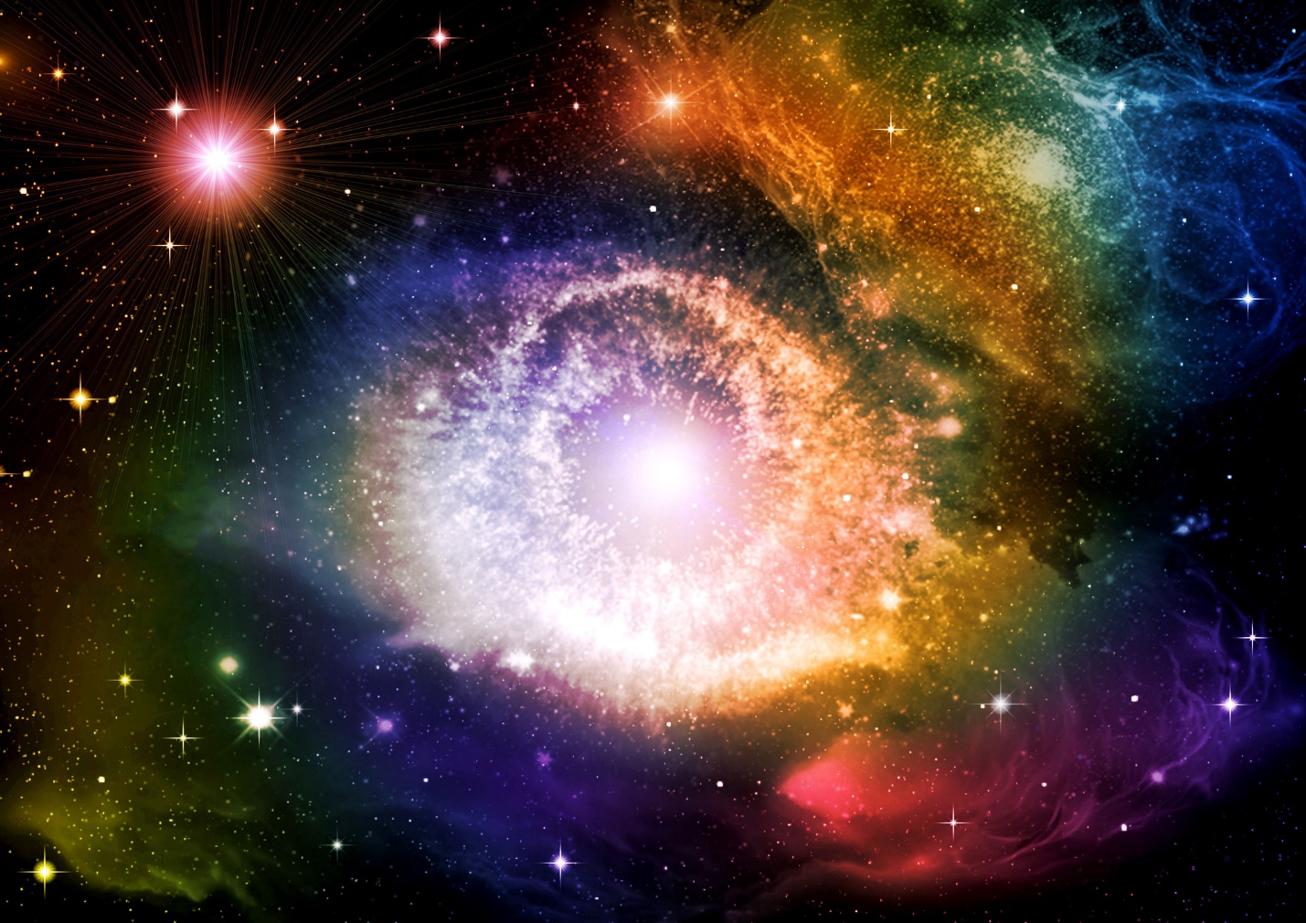 A colorful galaxy in space

Description automatically generated