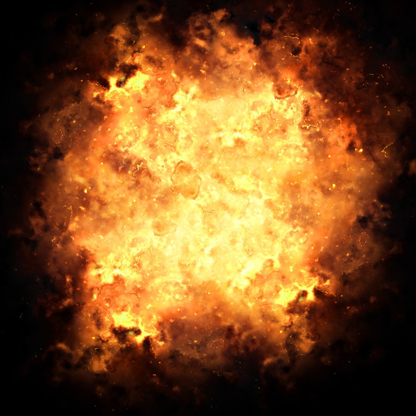 A fireball with smoke and sparks

Description automatically generated with medium confidence