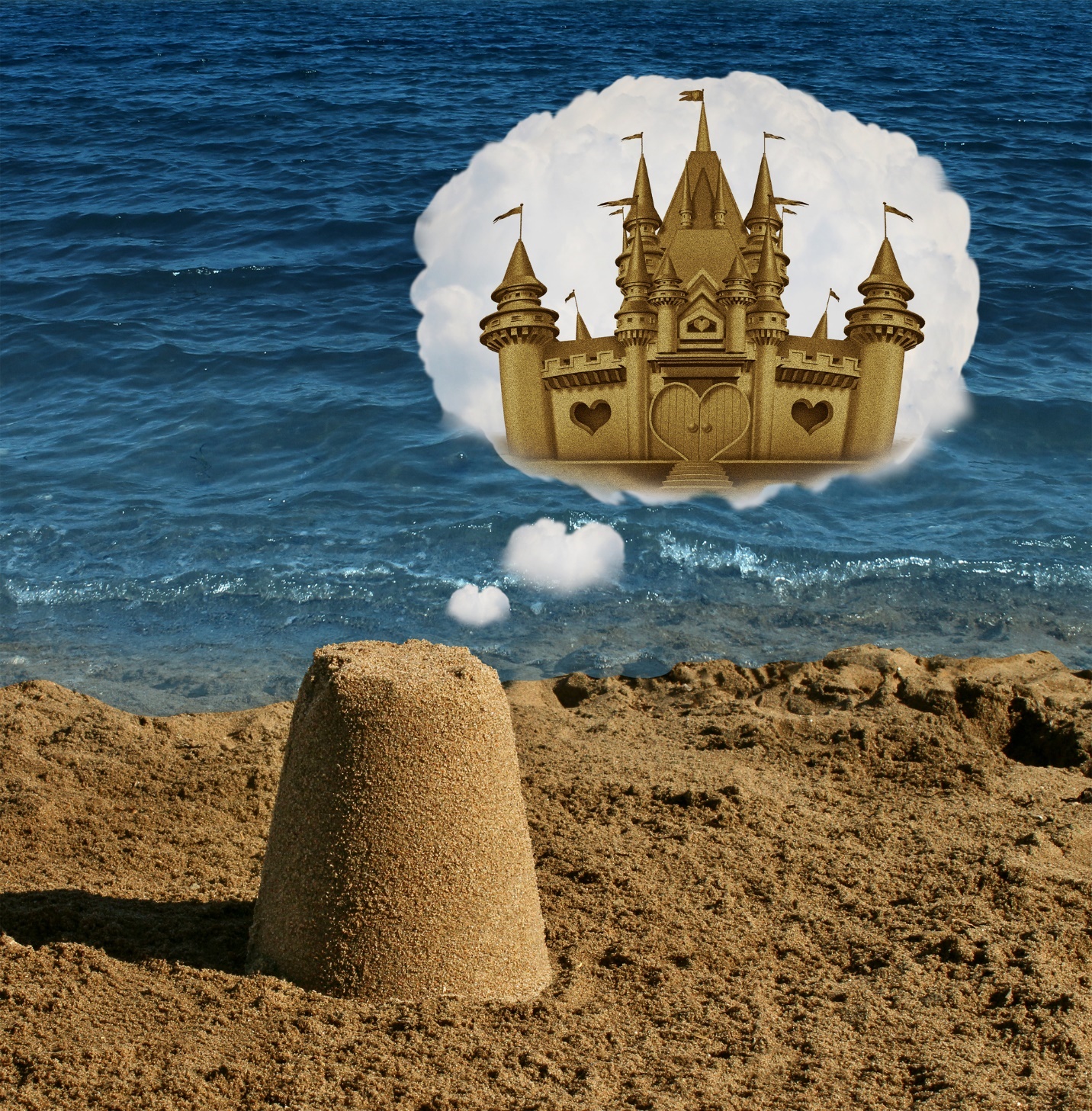 A castle in the sand

Description automatically generated