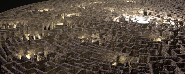 A maze with many square blocks

AI-generated content may be incorrect.